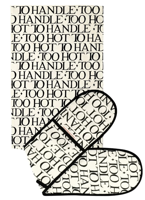 Black Toast Oven Glove & Tea Towel Set