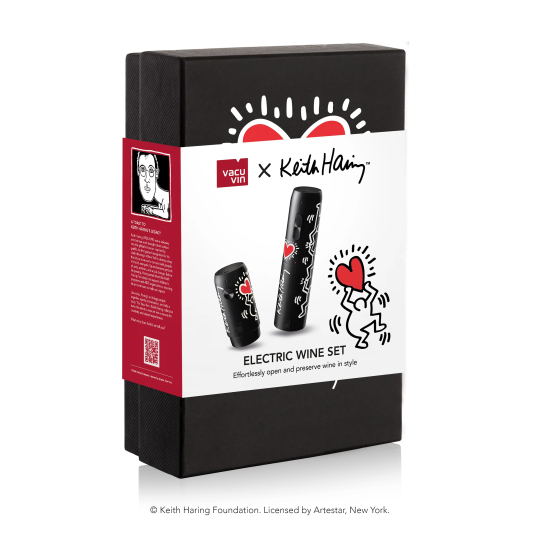 Vacu Vin x Keith Haring 2pc Electric Wine Set