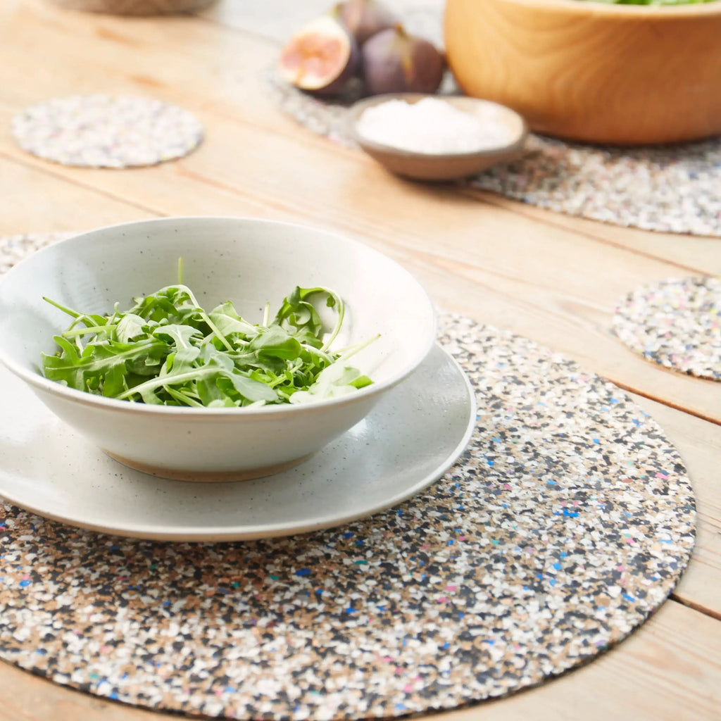 Beach Clean Round Placemats and Coasters Bundle | Table Set of 4