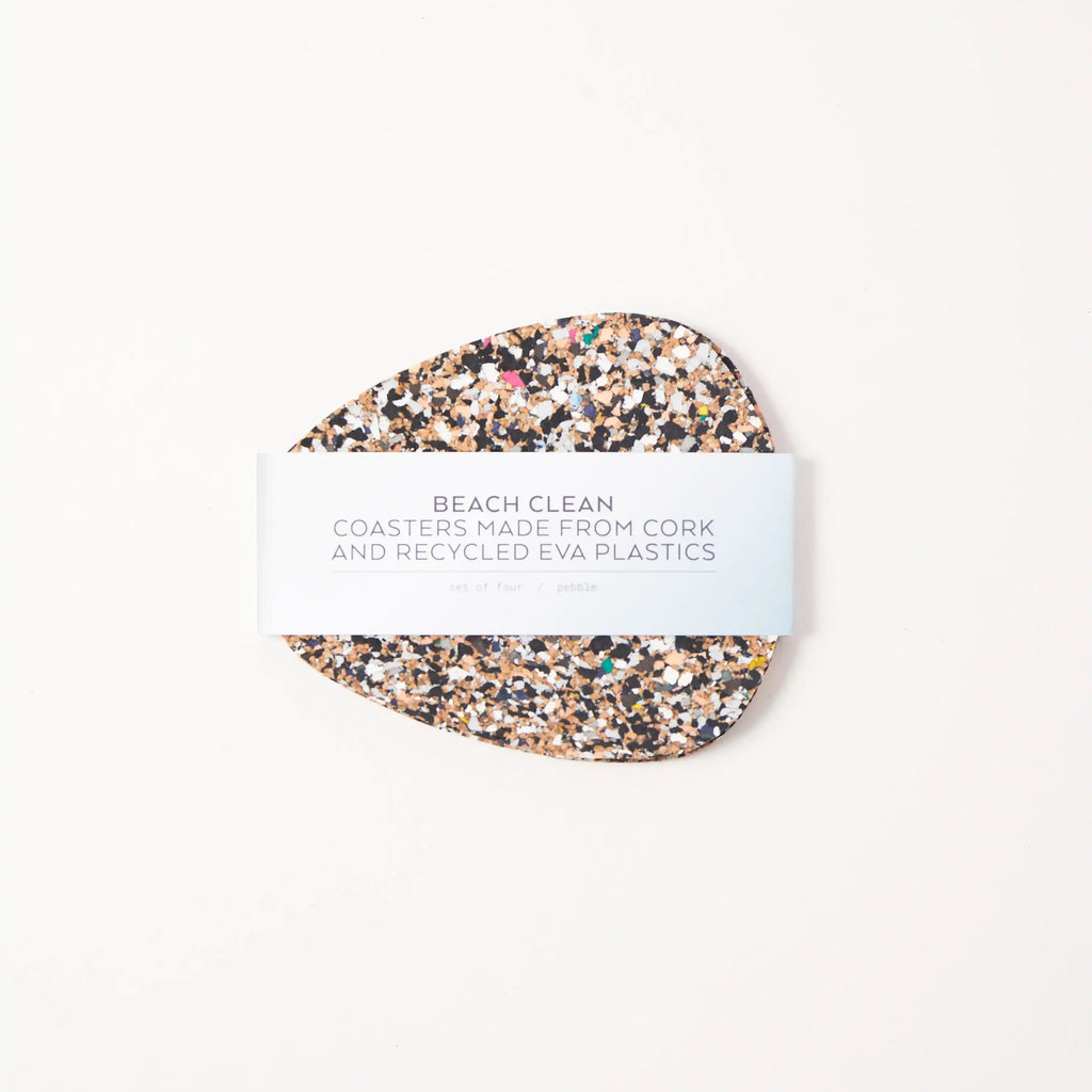 Beach Clean Pebble  Coasters Set of 4