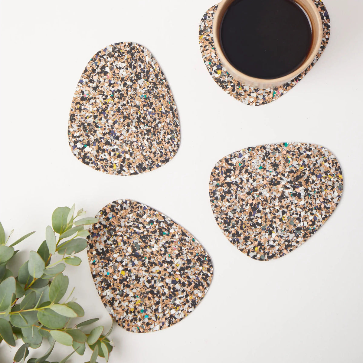 Beach Clean Pebble  Coasters Set of 4