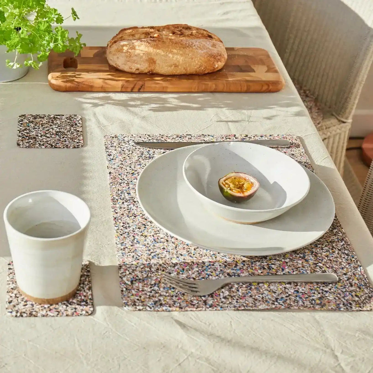 Beach Clean Rectangle Placemats and Coasters Bundle | Table Set of 4