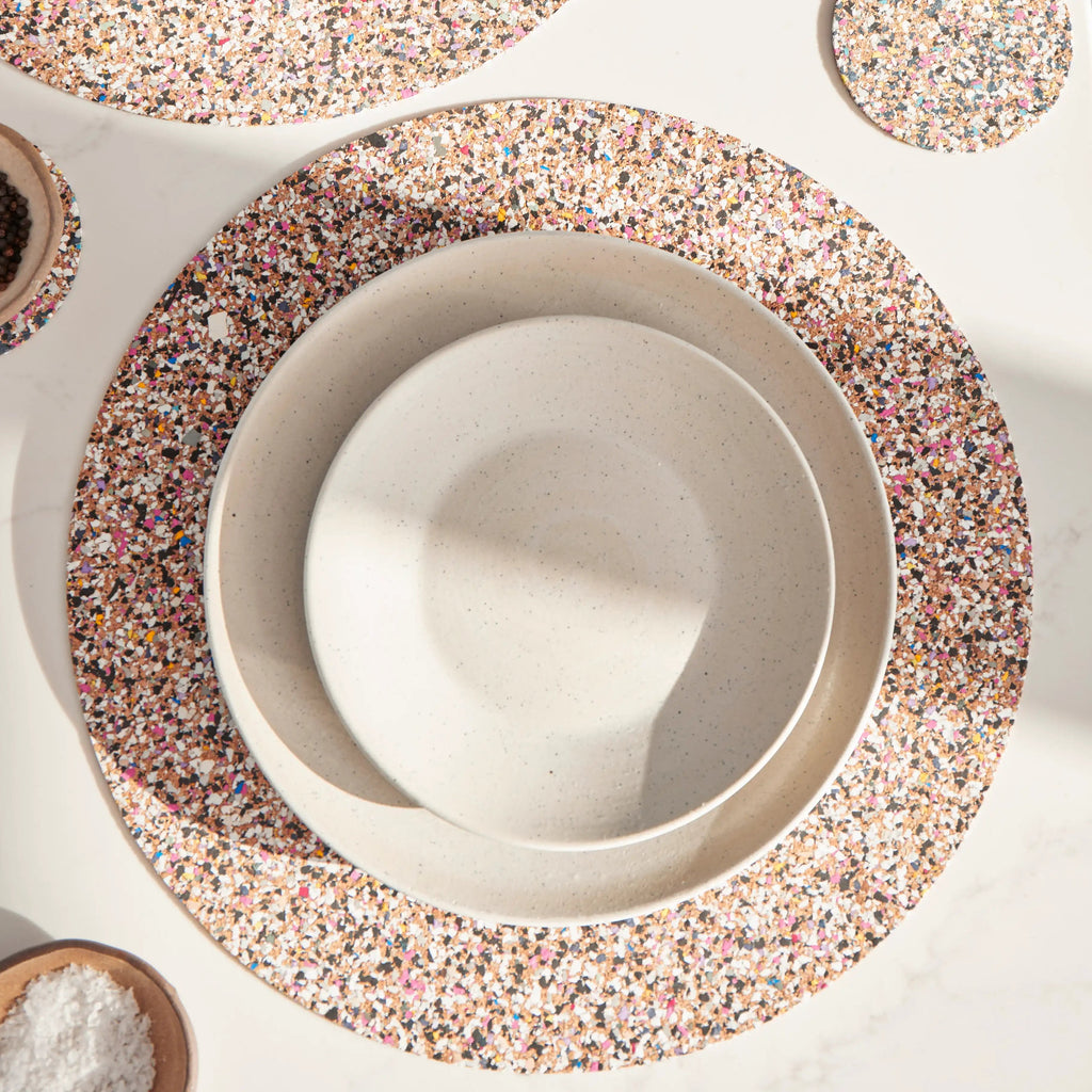 Beach Clean Placemats and Coasters  Round Set of 8