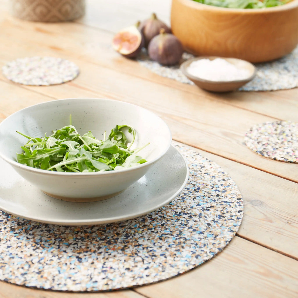 Beach Clean Round Placemats and Coasters Bundle | Table Set of 6