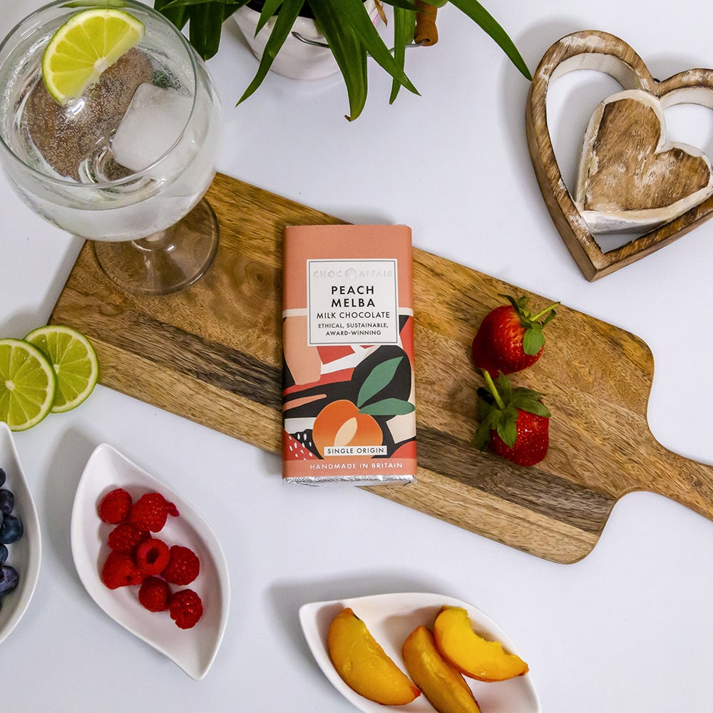 Choc Affair Peach Melba Milk Chocolate Bar