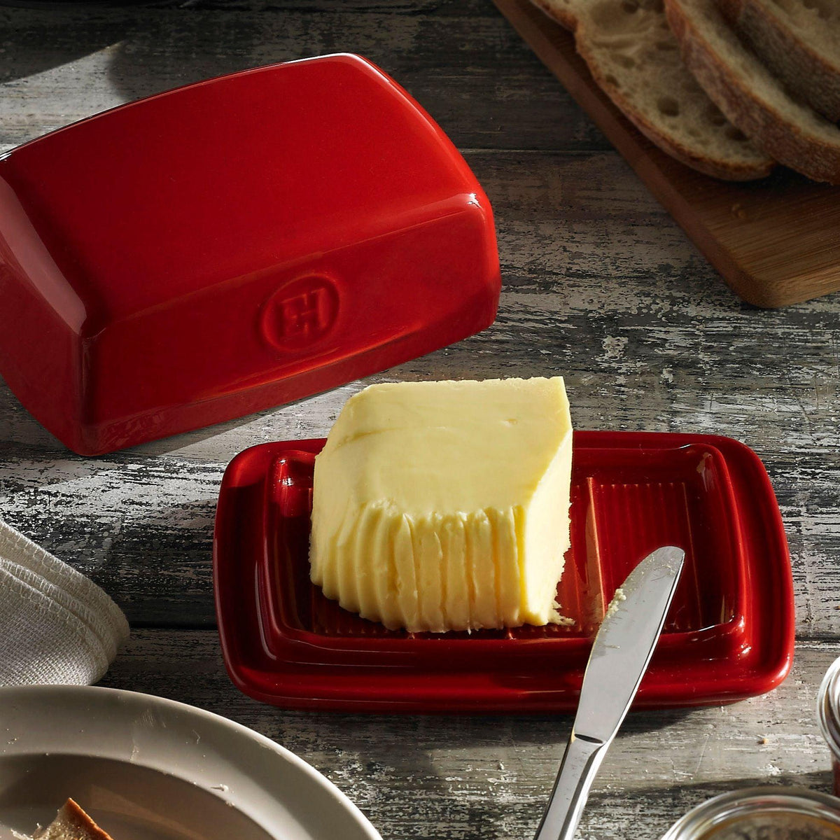 Emile Henry Butter Dish - Burgundy