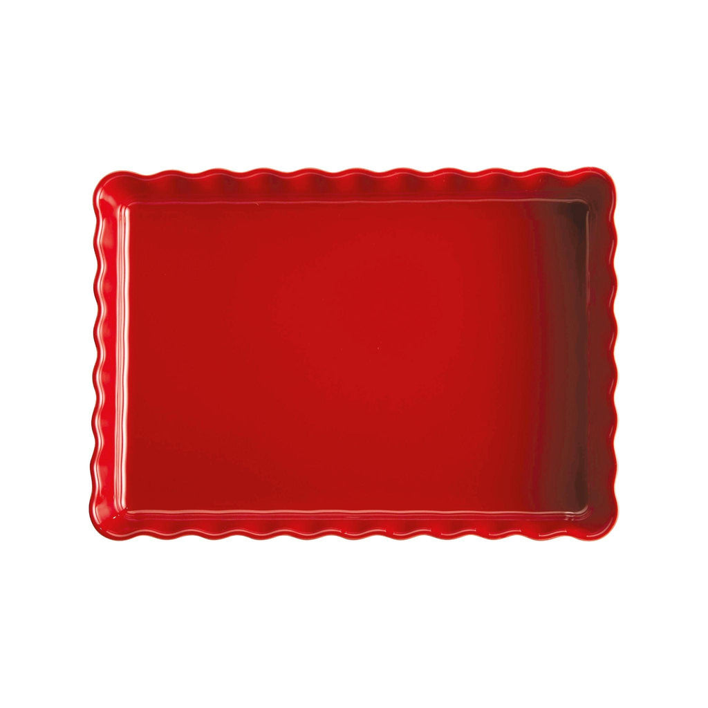 Emile Henry Deep Rectangular Tart Dish - Burgundy