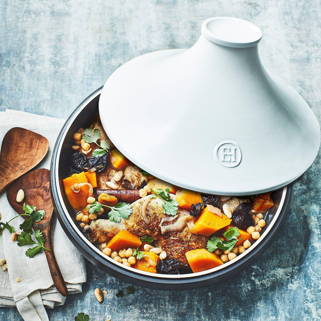 Emile Henry Delight Tagine 33.5cm -  White Lid/Slate Base