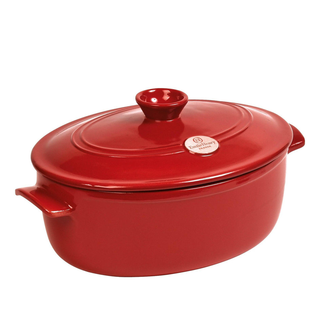 Emile Henry Oval Stewpot 6L - Burgundy