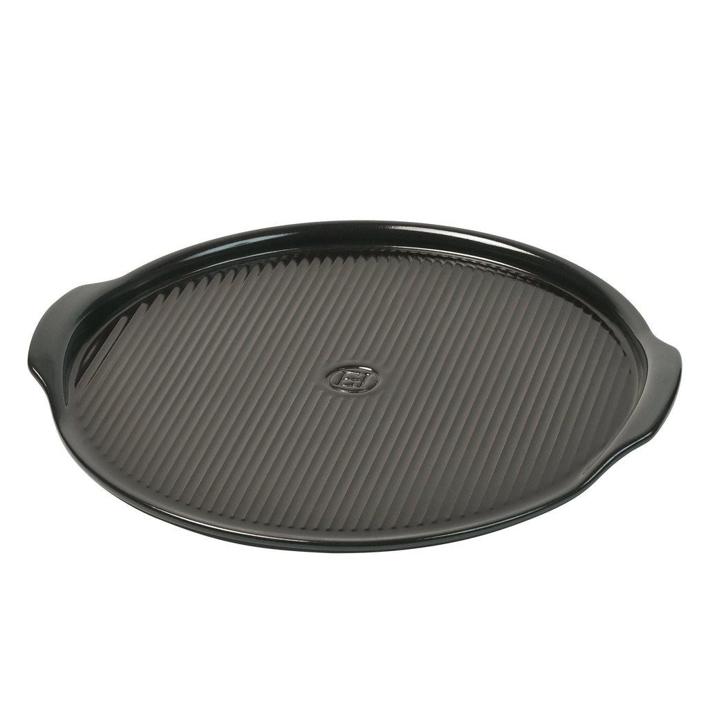 Emile Henry Ridged Pizza Stone 40cm - Charcoal