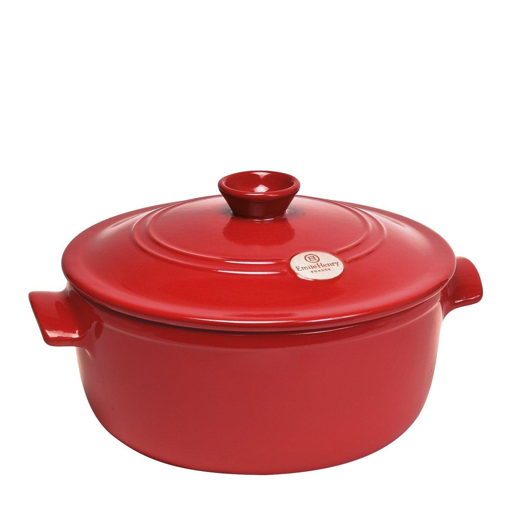 Emile Henry Round Stewpot 5.3L - Burgundy