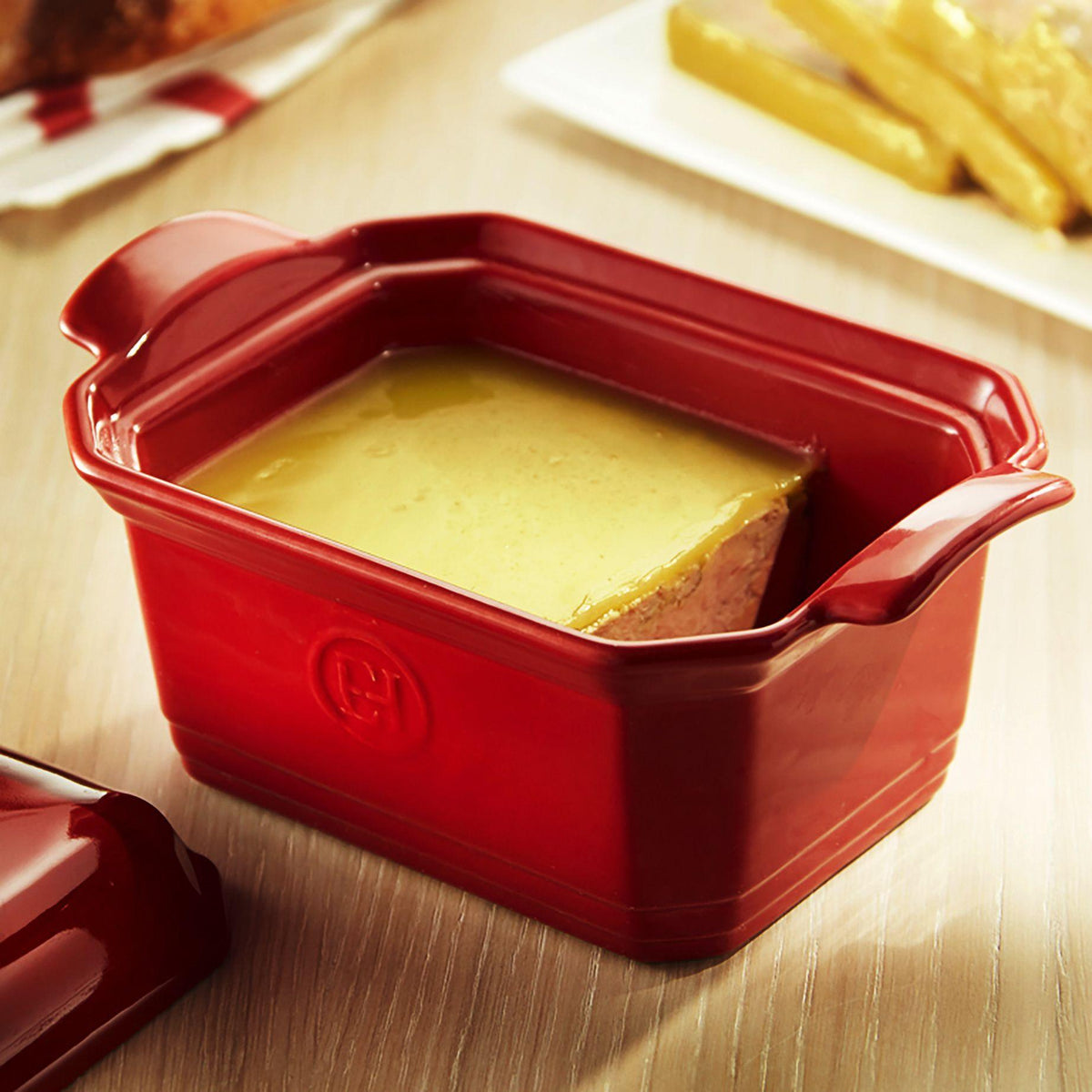 Emile Henry Terrine foie gras + presse 0.63L - Burgundy