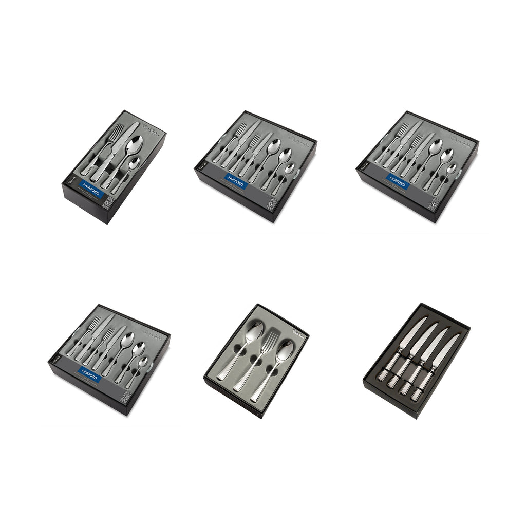 Fairford Bright Cutlery Set, 84 Piece for 12 People