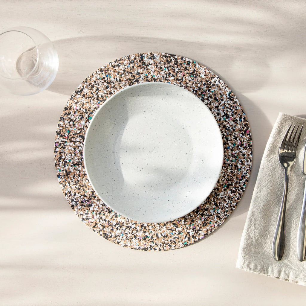 Beach Clean Round Placemats and Coasters Bundle | Table Set of 6