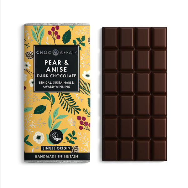Choc Affair Pear and Anise Dark Chocolate Bar
