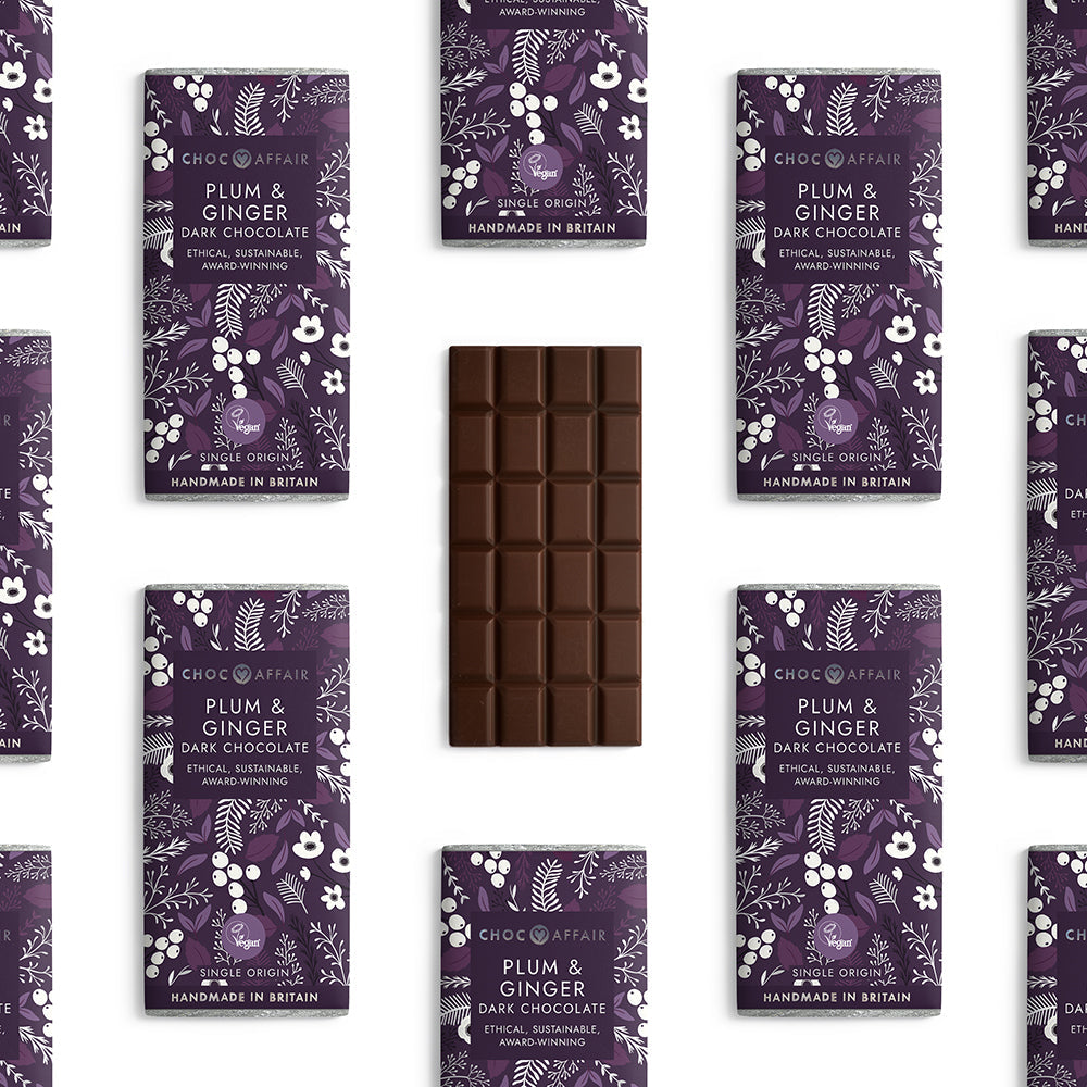 Choc Affair Plum & Ginger Dark Chocolate