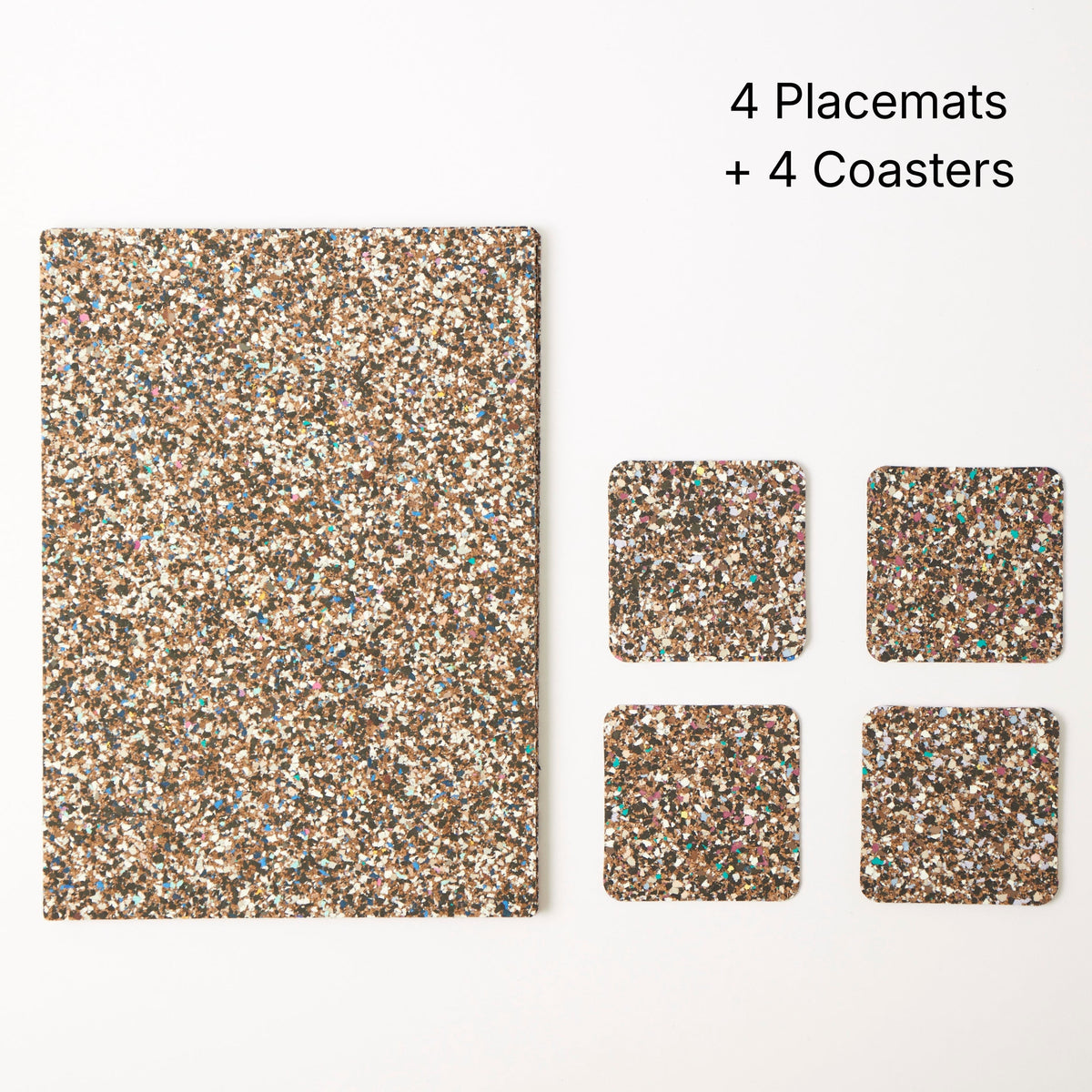 Beach Clean Rectangle Placemats and Coasters Bundle | Table Set of 4