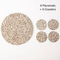 Beach Clean Round Placemats and Coasters Bundle | Table Set of 4