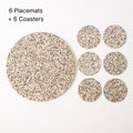Beach Clean Round Placemats and Coasters Bundle | Table Set of 6