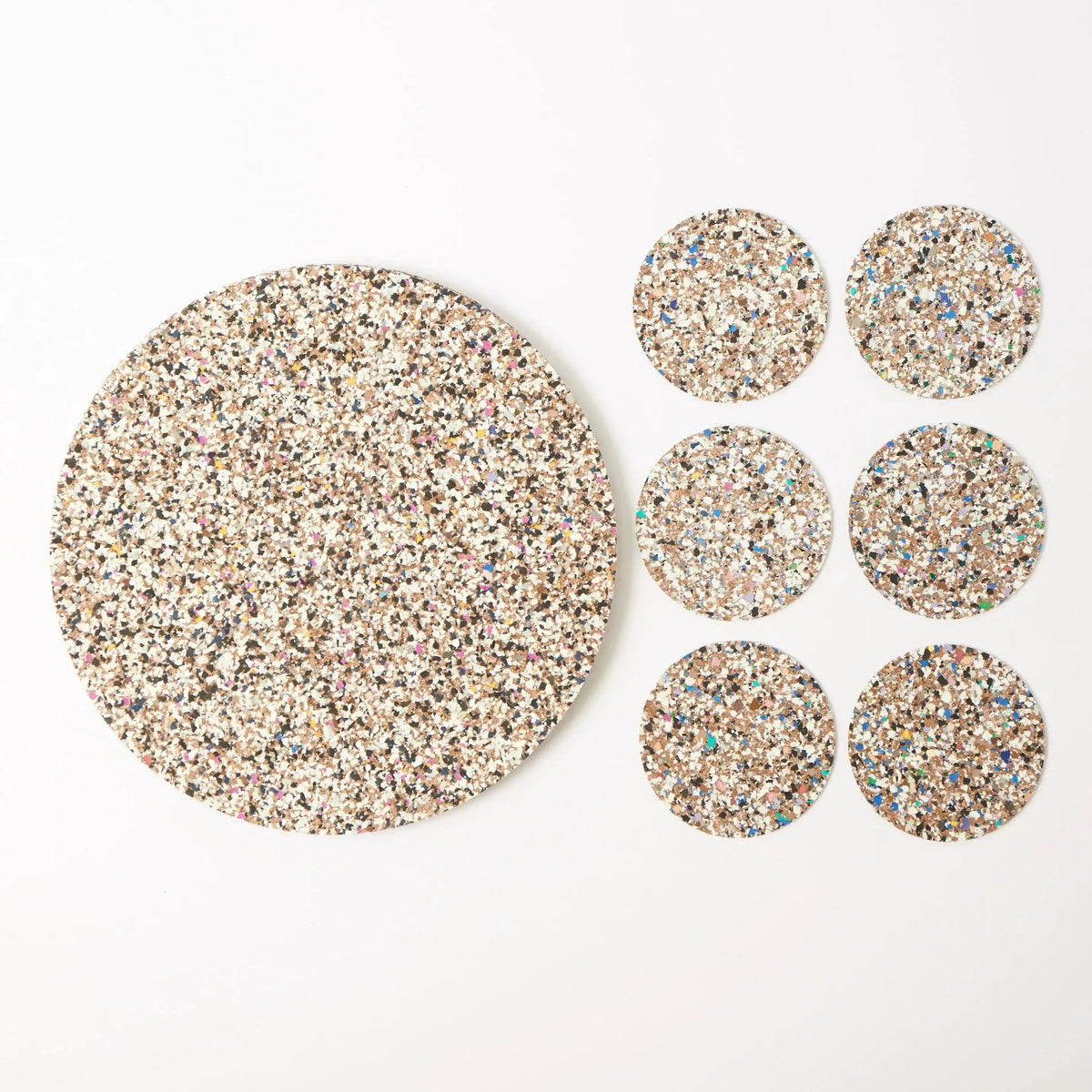 Beach Clean Round Placemats and Coasters Bundle | Table Set of 6