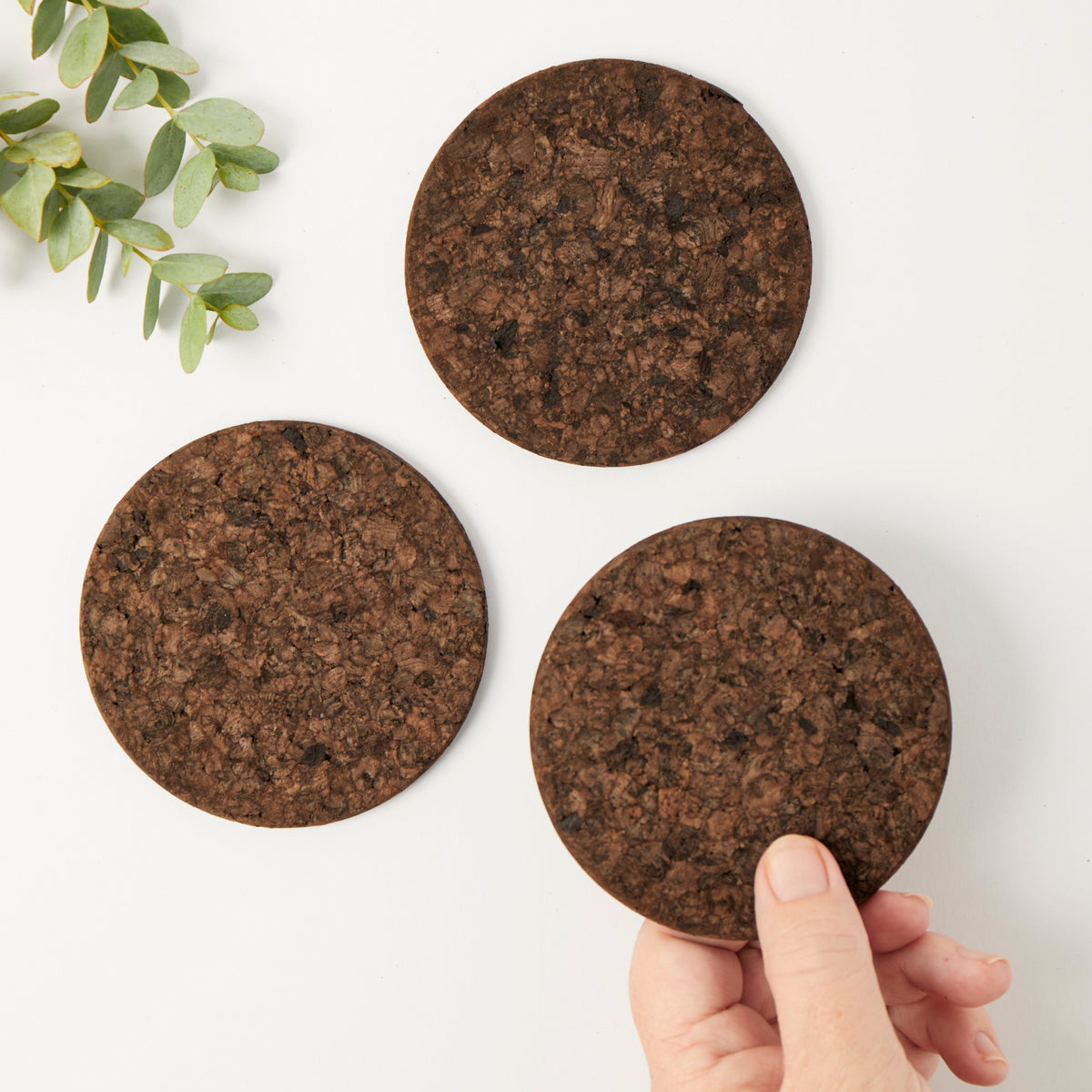 Smoked Cork Coasters | Round | Set of 4