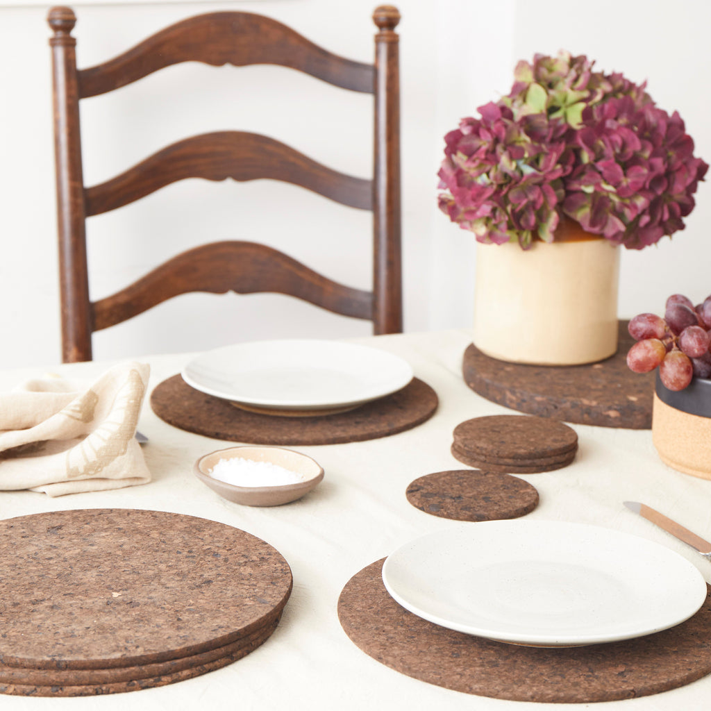 Smoked Cork Placemats | Round | Set of 4