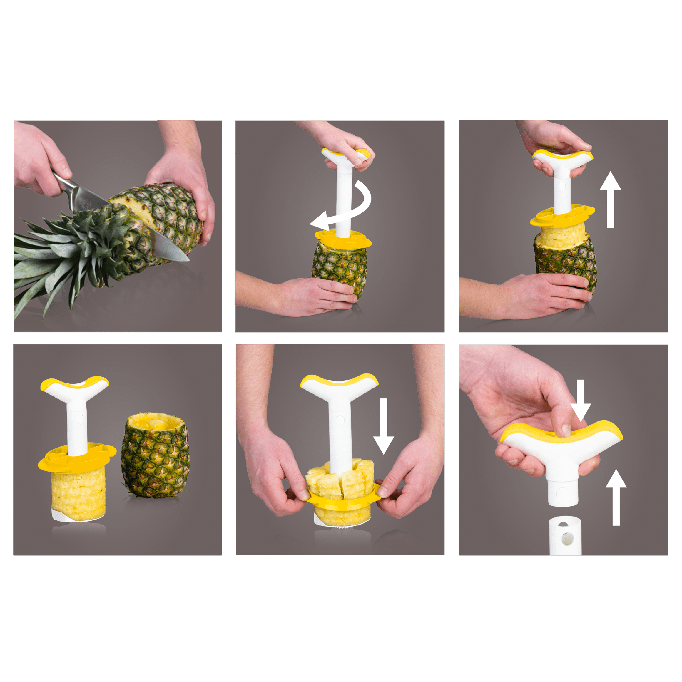 Vacu Vin Pineapple Slicer & Wedger - White/Yellow